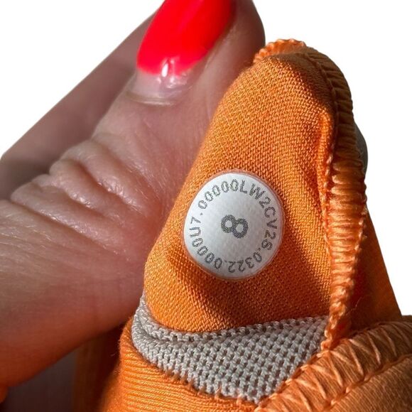 Lululemon Bright Orange Wunder Train Medium Support Longline Sports Bra Size 8 - Picture 8 of 8